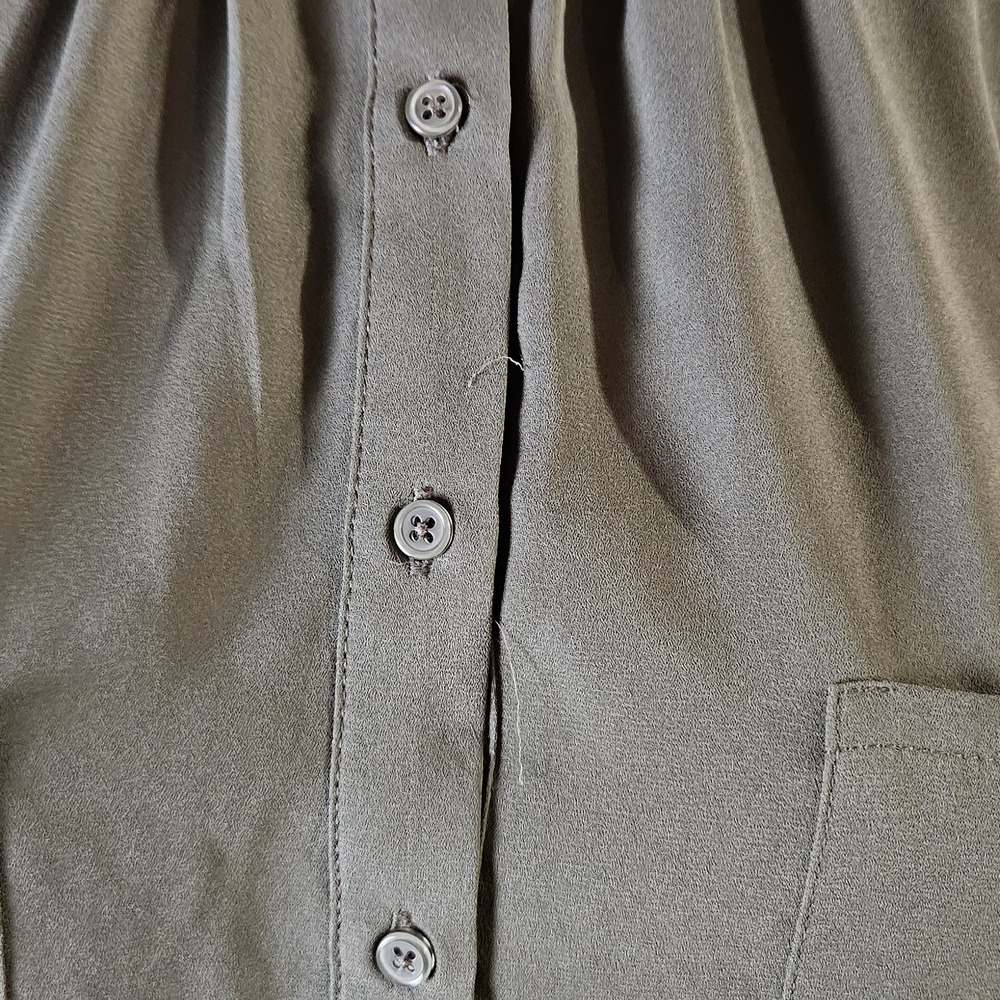 Wasabi Olive Ruffle Peplum Henley Top Women’s S - Picture 3 of 11